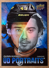 2025-26 Upper Deck UD Portraits Quinn Hughes #P25 Vancouver Canucks