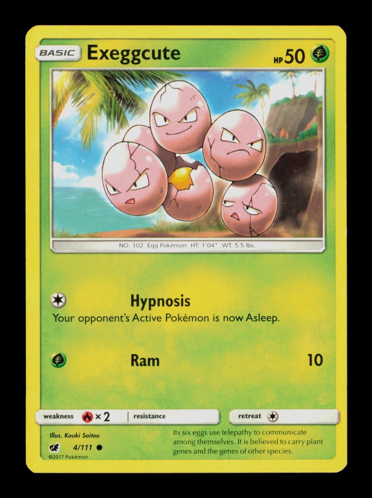 Exeggcute 4/111 Pokemon Crimson Invasion Played Trading Card TC