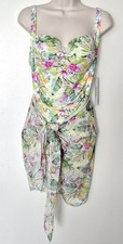 Nicole Miller Bandeau One Piece Swimsuit With...