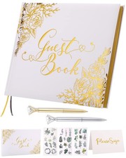 Wedding Guest Book - Guest Book Wedding Reception with Pens - 9x7'' Personali...