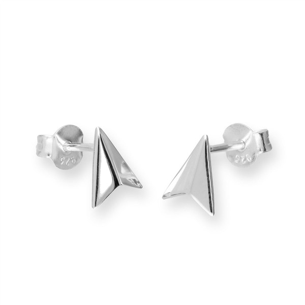 925 Sterlingsilber Papierflugzeug Ohrstecker-image