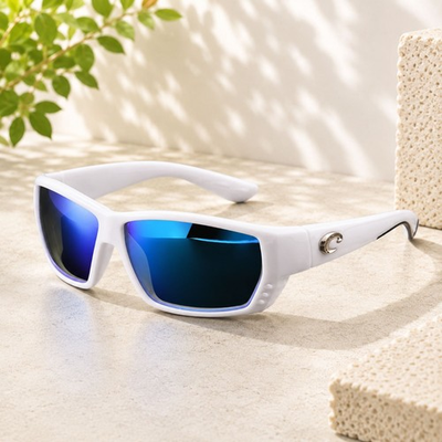#ad Costa Del Mar Polarized Sunglasses Tortoise Red Brown Frame Blue Mirror Lens $32.99
