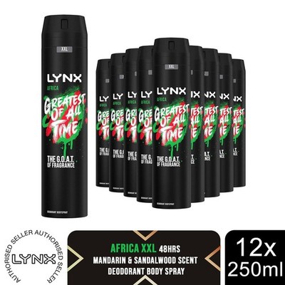 Lynx XXL FIFA Edition Africa Body Spray 250ml 12er Pack Herren Deo 48H Fresh
