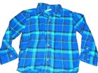 8P JUMPING BEANS 4T Plaid Blue Green Flannel Button Up Long Sleeve Dress Shirt — photo 2