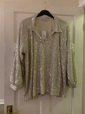 BNWT SIZE 24 CHAMPAGNE SEQUIN TOP GEORGE