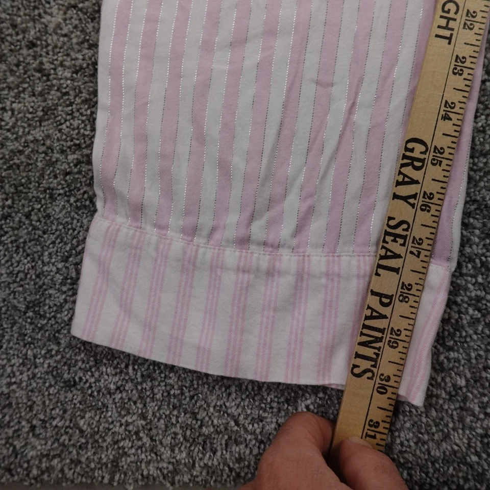 Victoria Secret пижамы комплект женщин M розовый белый рубашка на пуговицах верхний низ брюки - Изображение 4 из 4