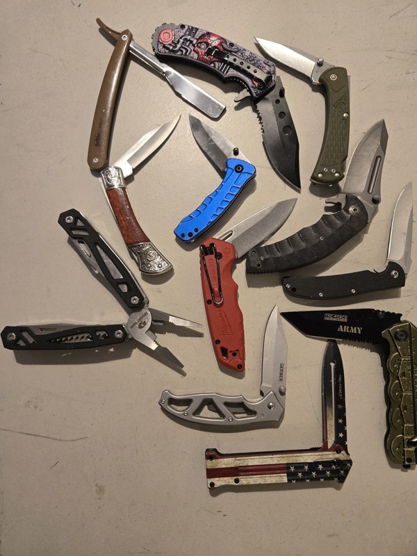 Lot Of 12 Pocket Knives Folding Blades Assisted Open & Manual Knifes, Multi Tool
