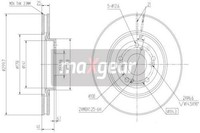 2X Bremsscheibe Maxgear 19-2301 FüR Honda Cr 5 2 Civic 8 Hatchback Fn Fk RD5 RD9