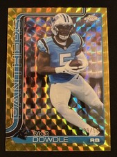 2025 Topps Chrome Rico Dowdle Gold Geometric Refractor 9/50 #43 Panthers