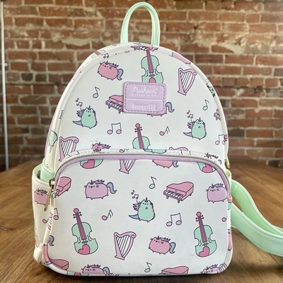 Loungefly Mini Backpack Purse Pusheen Cat Unicorn Music Instrument Pink & Green