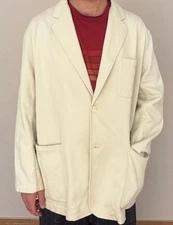 Auralee White Cotton Jacket Size 4 (L-XL)