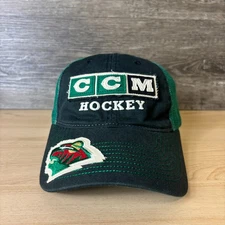Minnesota Wild Hat Cap Snap Back Green NHL Hockey Play CCM Pro OK'd Mens