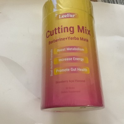 LeeFar Cutting Mix Berberine Yerba Mate Strawberry Acai Supplement 30 Sticks