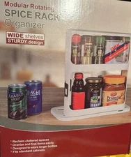 Elegant Spice Rack Organizer - Modular Slide & Rotate Kitchen Storage, 10.8" H