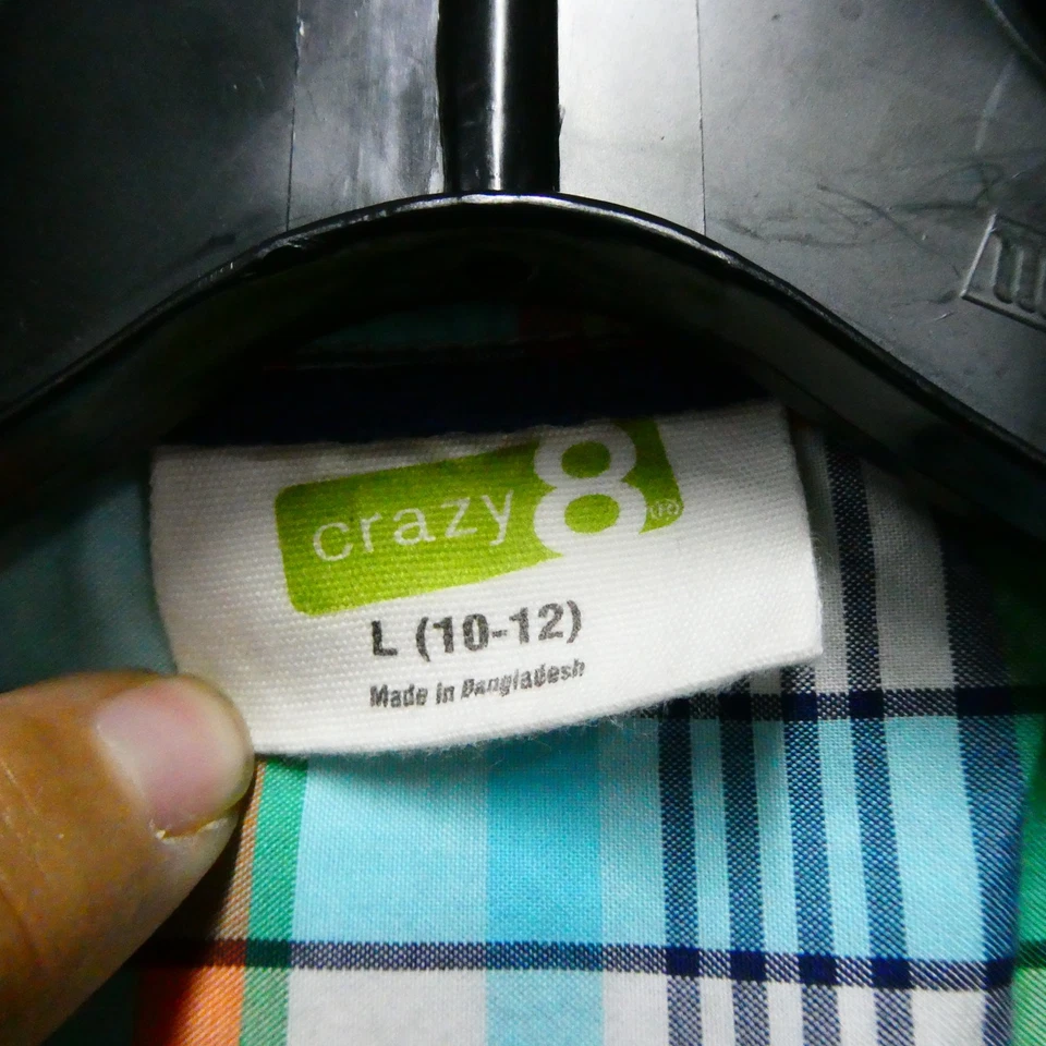 Crazy 8 Niño Grande 10-12 Botones Delantero Camisa Manga Corta Top Foto 3 de 4