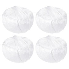 4 Rolls Polyester Nylon Plastic Rope Twine, 80m/262ft Plastic Rope, White