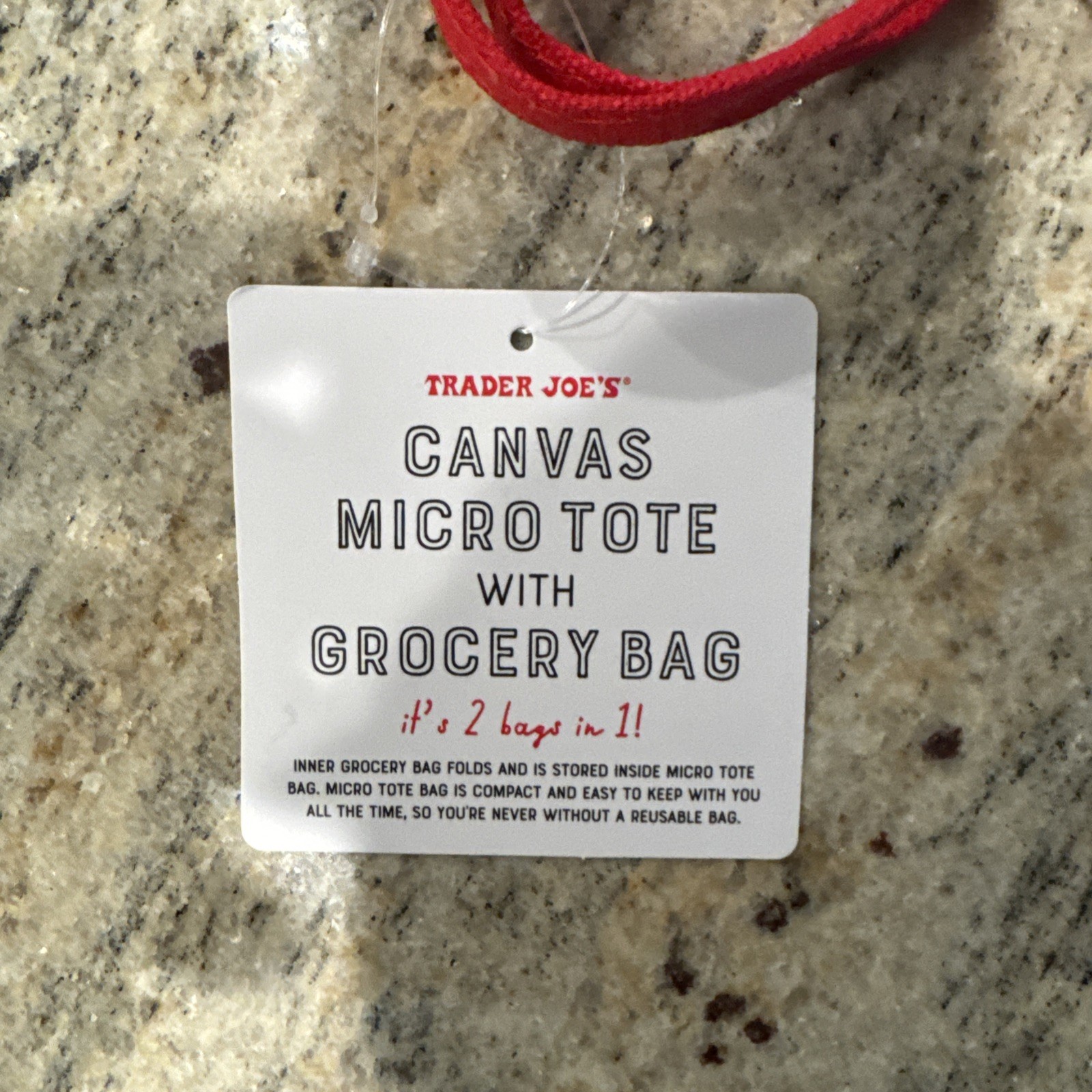 2025 Trader Joe's Canvas Micro Tote with Grocery Bag Red Limited Edition