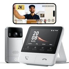 Video Doorbell Camera Wireless with Monitor, No Subscription, 4.3 Pearl Gray