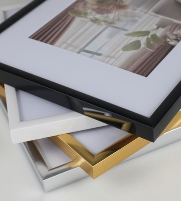 New Lifestyle Kunststoff Bilderrahmen mit Passepartout & Klarglas Hoch- & Querfo
