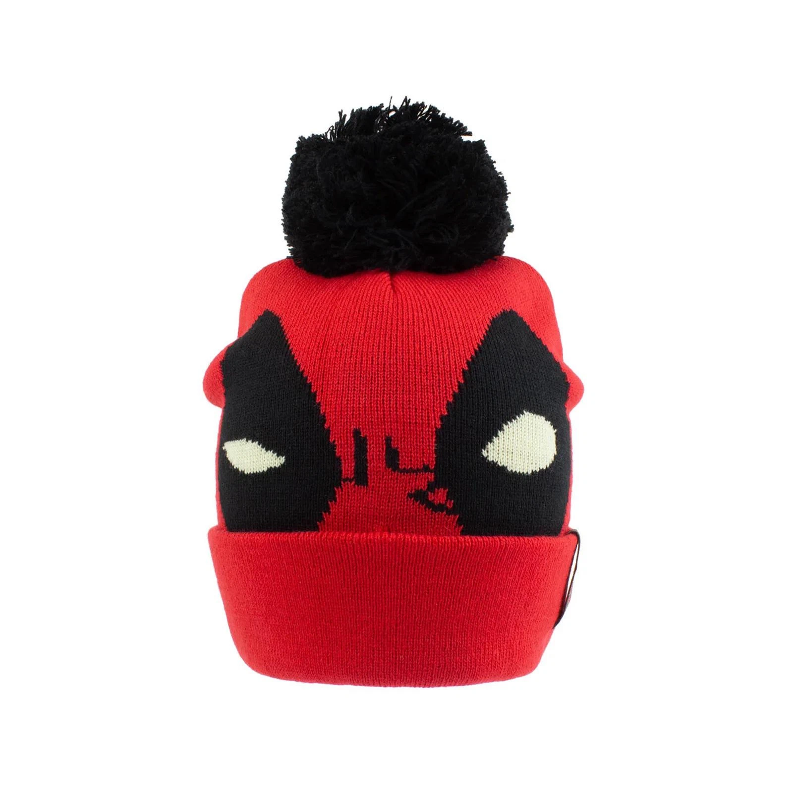 DEADPOOL Red Knitted Face Marvel Comics Pom Top Beanie Unisex One Size
