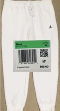 NEW..MEN XL JORDAN BROOKLYN FLEECE PANTS SAIL /CREAM 
