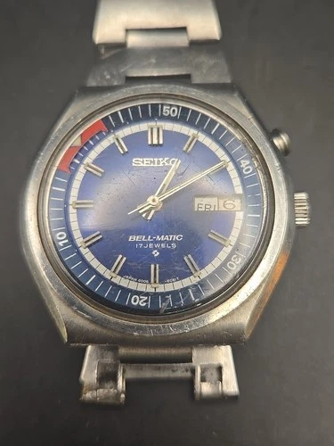 RARE Seiko Bell-Matic Automatic 4006-6040 Blue Dial Day Date Vintage Men Watch
