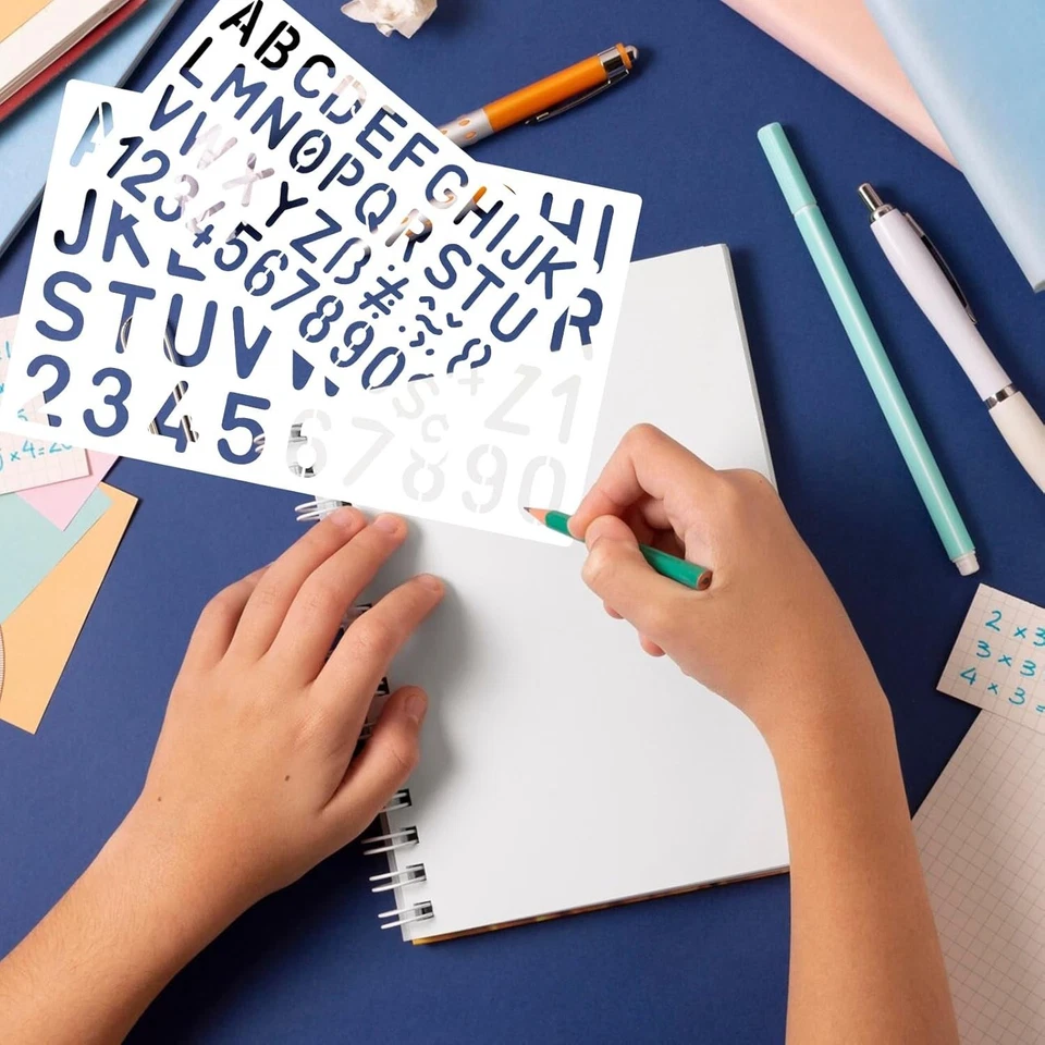 Letter and Number Alphabet Stencils – 4 Pcs ReusableTemplates for Crafts Paintin - Image 2 of 4
