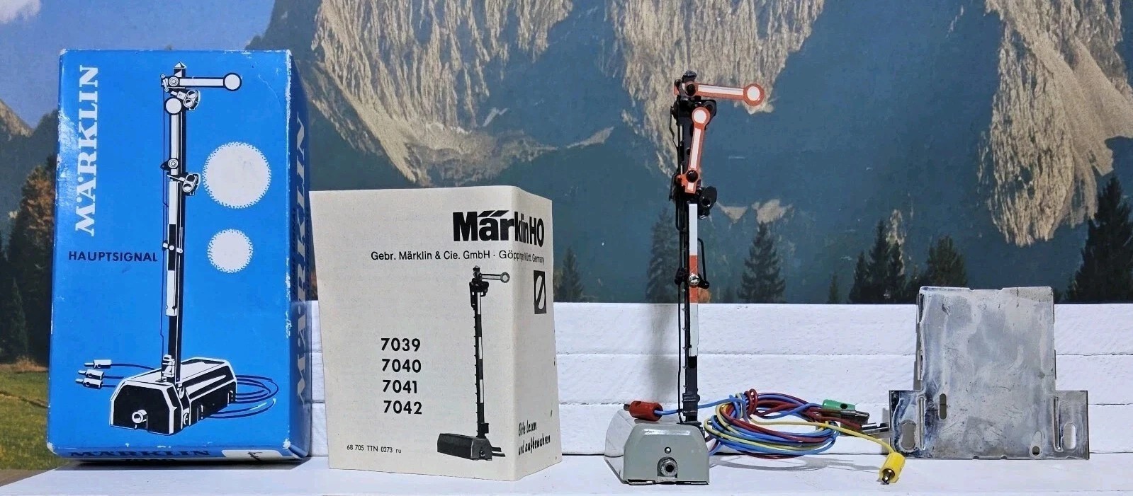 MÄRKLIN / MARKLIN 7040 SEMAFORO SEGNALE PRINCIPALE A DUE PALE AC 1:87 H0