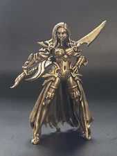 Solid Brass Fantasy Female Warrior Miniature Figure, Heavy, Sturdy, and Durable 