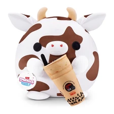 Snackles Series 2 16" ZURU Plush - Cow & Kung Fu Tea Bubble Tea Snack Brand