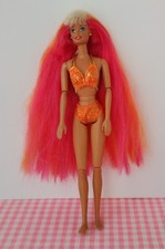 1997 Mattel Hula Hair Hawaiian Barbie Fashion Doll Orange Bikini