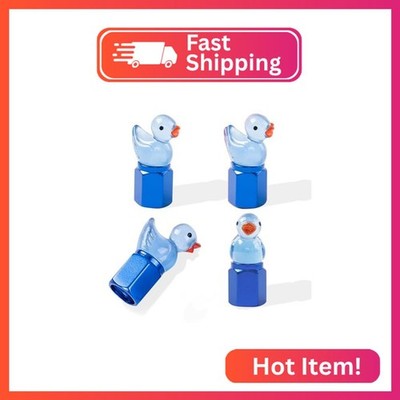 Rislobx 4 Pack Duck Tire Stem Caps, Glow in The Dark Tire Valve Caps, Cool Funny