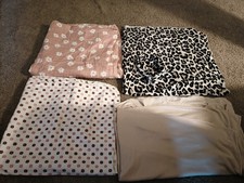 Lot Of 4 Lightweight Baby Blankets Wraps Different Sizes  Brands 1 Headband