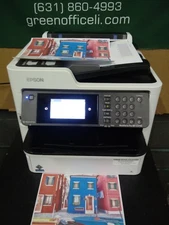 Epson WFC 579R MFP HIGH SPEED FULL COLOR Printer Copier Fax Scanner Low Meter