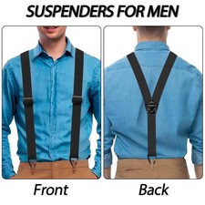 Suspenders for Men Heavy Duty, X Shape Back Hidden Suspender 1.5" Under Clothing