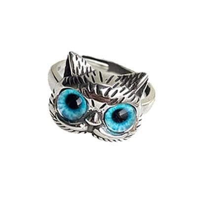 Trendy Cats Eye Stone Ring Adjustable Opening Ring Comfort Fit Alloy Jewelry