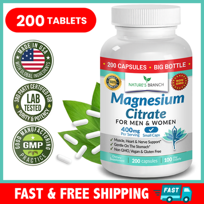 #ad #ad BEST MAGNESIUM CITRATE 400 MG – 200 CAPSULES – HIGH ABSORPTION PURE MADE IN USA $17.95