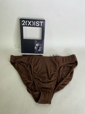 2xist Modal Luxe Hip Rib Bikini Brief Underwear Mocha Brown Mens Size XL