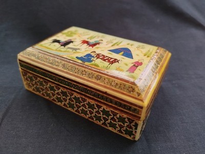 Schatulle Schachtel Schmuckkästchen Zigarrenkiste Holz Katham Persien