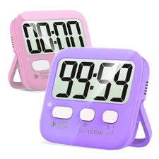 Antonki 2 Pack Digital Timer for Kids Magnetic Countdown Kitchen Timers for C...