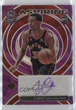 2022-23 Panini Spectra Aspiring Purple Prizm 27/35 Christian Koloko Auto 0c6