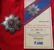 Haus- und Verdienstorden von Herzog Peter Friedrich Ludwig, Oldenburg 1838