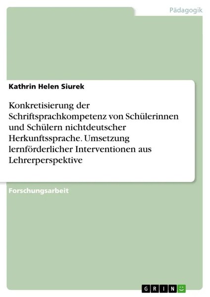 Kathrin Helen Siurek | Konkretisierung Der Schriftsprachkompetenz Von...-image