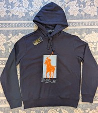 Polo Ralph Lauren 1967 Big Pony Cursive Fleece Hoodie Navy Medium 125 Retail