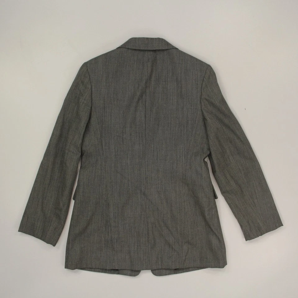 Banana Republic эластичной женщин шерсти Blazer куртка размер 12 серый 1 кнопка винтажный Италии - Изображение 2 из 4
