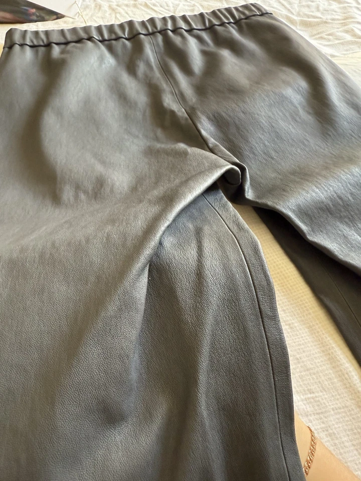 Pantalones ajustados de cuero de cordero Helmut Lang para mujer, talla 12 Foto 4 de 4