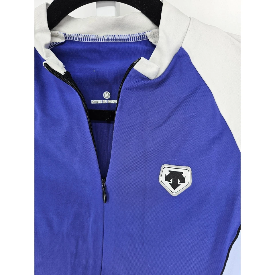 Camiseta deportiva de ciclismo Descente para mujer talla M 3/4 cremallera manga corta ajustada azul púrpura Foto 2 de 3
