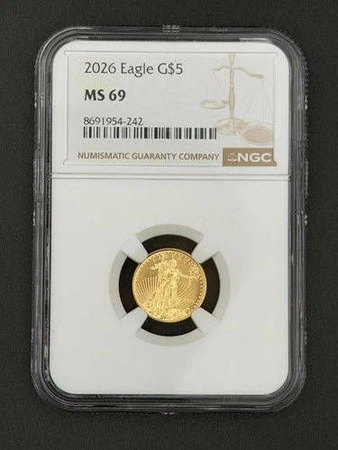 2026 $5 Gold Eagle 1/10 oz NGC MS69 – Brilliant Uncirculated