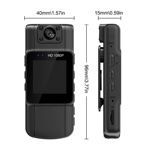 20-hour 1080P Camcorder Mini Police Body Camera HD 180° Video DVR IR Night Cam - Bild 14 von 15
