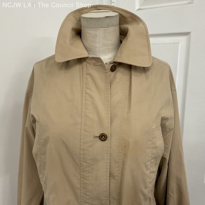 VTG. BURBERRY Women's Beige Hooded Trench Coat SZ M eBay